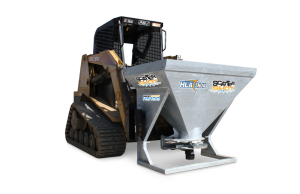 Skid steer mounted sand spreader